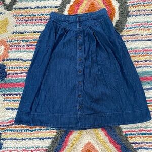 GAP Denim Button-Front A-Line Skirt